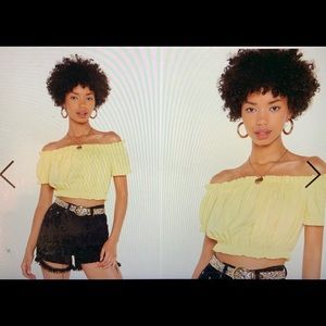 Yellow Off the Shoulder Top